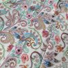 Tesatura din mătase naturala cu viscoza - motive paisley si design floral, Multicolor