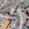 Tesatura din mătase naturala cu viscoza - motive paisley si design floral, Multicolor