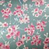 Tesatura dublu crepe din mătase -  design floral, Vernil - Cyclamen