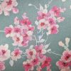Tesatura dublu crepe din mătase -  design floral, Vernil - Cyclamen