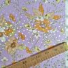 Tesatura din mătase naturala tip jacquard - design floral, Lila – Portocaliu - Galben