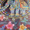 Tesatura din mătase naturala twill – tip panou design oriental, Multicolor