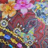 Tesatura din mătase naturala twill – tip panou design oriental, Multicolor