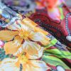 Tesatura din mătase naturala twill – tip panou design oriental, Multicolor