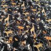 Tesatura triplu voal din viscoza – animal print, Negru – maro - gri
