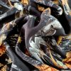 Tesatura triplu voal din viscoza – animal print, Negru – maro - gri