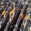 Tesatura triplu voal din viscoza – animal print, Negru – maro - gri
