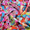Tesatura din viscoza subțire - design exotic cu flori stilizate, Multicolor