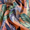 Tesatura din viscoza velurata - design floral, Piersiciu