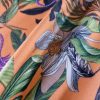 Tesatura din viscoza velurata - design floral, Piersiciu