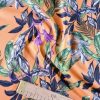 Tesatura din viscoza velurata - design floral, Piersiciu