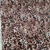 Tesatura gofrata din matase naturala cu lână și elastan - design animal print, Maro - Roscat