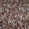 Tesatura gofrata din matase naturala cu lână și elastan - design animal print, Maro - Roscat