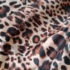 Tesatura gofrata din matase naturala cu lână și elastan - design animal print, Maro - Roscat