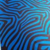 Tesatura jacquard - mikado cu design animal print, Albastru - Maro