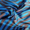 Tesatura jacquard - mikado cu design animal print, Albastru - Maro