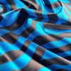 Tesatura jacquard - mikado cu design animal print, Albastru - Maro