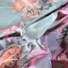 Tesatura jacquard cameleon - design floral, Roz - Gri - Piersiciu , Fond pastel