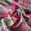Tesatura jacquard cameleon - design floral, Roz – Verde