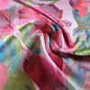 Tesatura jacquard cameleon - design floral, Roz – Verde