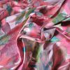 Tesatura jacquard cameleon - design floral, Roz – Verde