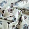 Tesatura jerse din viscoza - design exotic, Crem - gri – maro