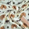 Tesatura jerse din viscoza - design exotic, Crem - roscat – maro
