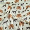 Tesatura jerse din viscoza - design exotic, Crem - roscat – maro