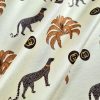 Tesatura jerse din viscoza - design exotic, Crem - roscat – maro
