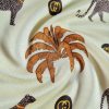 Tesatura jerse din viscoza - design exotic, Crem - roscat – maro