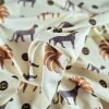 Tesatura jerse din viscoza - design exotic, Crem - roscat – maro