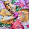 Tesatura jerse din viscoza - design floral, Multicolor