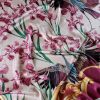 Tesatura satinată din matase naturala  - tip panou cu bordura , design exotic, Multicolor