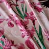 Tesatura satinată din matase naturala  - tip panou cu bordura , design exotic, Multicolor