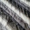 Tesatura tulle cu volane , Negru, Gri , Alb