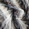 Tesatura tulle cu volane , Negru, Gri , Alb