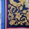 Tesatura twill din matase naturala  - tip panou cu bordura , design floral, Multicolor