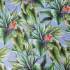 Voal din matase naturala - design exotic , Bleu - Verde - Rosu – Albastru