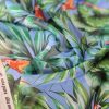 Voal din matase naturala - design exotic , Bleu - Verde - Rosu – Albastru