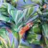 Voal din matase naturala - design exotic , Bleu - Verde - Rosu – Albastru