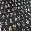 Voal georgette din matase naturala – design floral, Negru - Verde - Roz