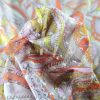 Voal jacquard din matase naturala - design floral stilizat , Galben  - Portocaliu  - Ivoire