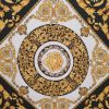 Tesatura din mătase naturală elastică - Crepe de Chine, Negru - Alb - Auriu