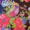 Tesatura jacquard - design cu flori si pasari, Multicolor
