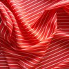 Tesatura premium din matase naturala - crepe de chine, Rosu - Alb