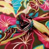 Tesatura din matase naturala cu elastan - crepe de chine, Design floral