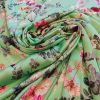Tesatura din mătase naturală - dublu crepe , design floral , Multicolor