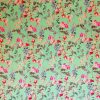 Tesatura din mătase naturală - dublu crepe , design floral , Multicolor