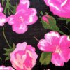 Tesatura din matase naturala cu in tip shantung , design floral, Roz - Verde - Negru