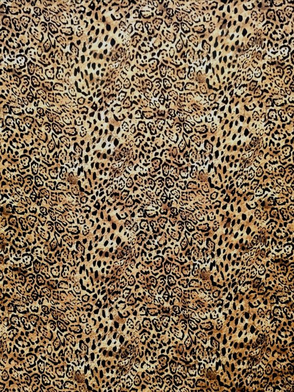 Tesatura crepe de chine din matase naturala - design animal print, Maro - Negru